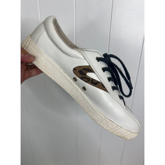 NWT‎ Tretorn Nylite Plus Leather Sneakers in White Leopard Size 10 1/2 - Picture 6 of 9